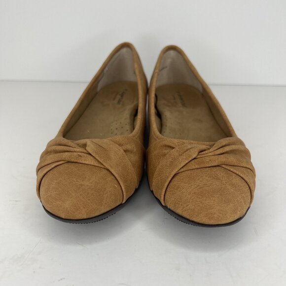 St Johns Bay Brown Women's Size 6.5 Faux Leather Halifax Ballet Slip-On Flats - Picture 3 of 9